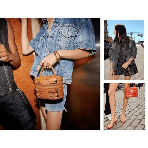 NWT REBECCA MINKOFF Hitch Hiker Oblong Moto Caramel Crossbody Handbag MSRP $398 - Picture 14 of 16